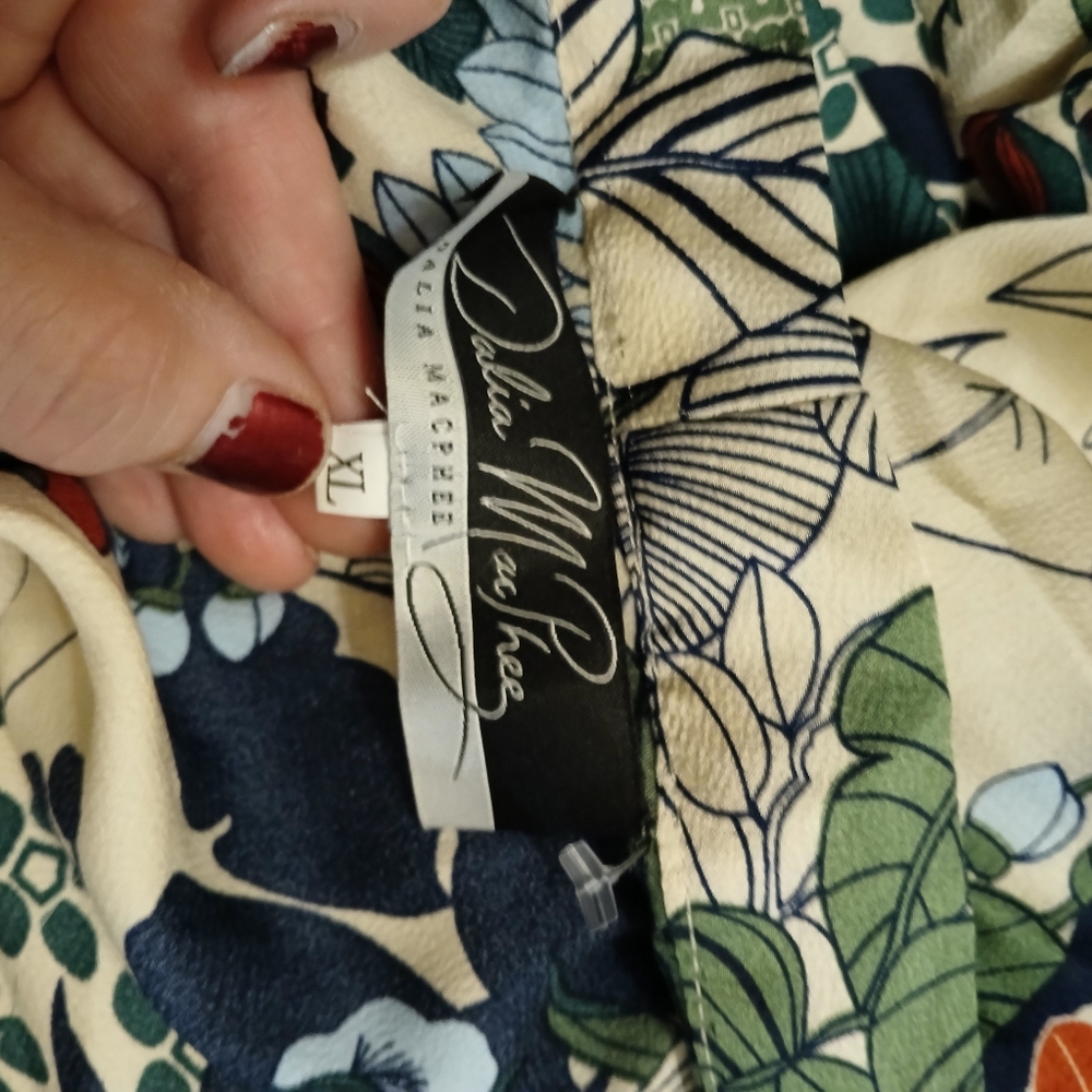 Dalia Macphee Tie Neck Printed Midi Dress. - Picture 12 of 16